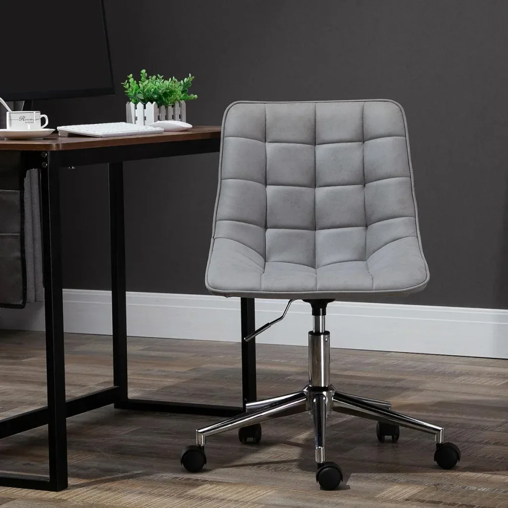 Bürostuhl Drehstuhl Schreibtischstuhl höhenverstellbar 360° drehbar Mikrofaser Schaumstoff Hellgrau 60x 60x90 cm