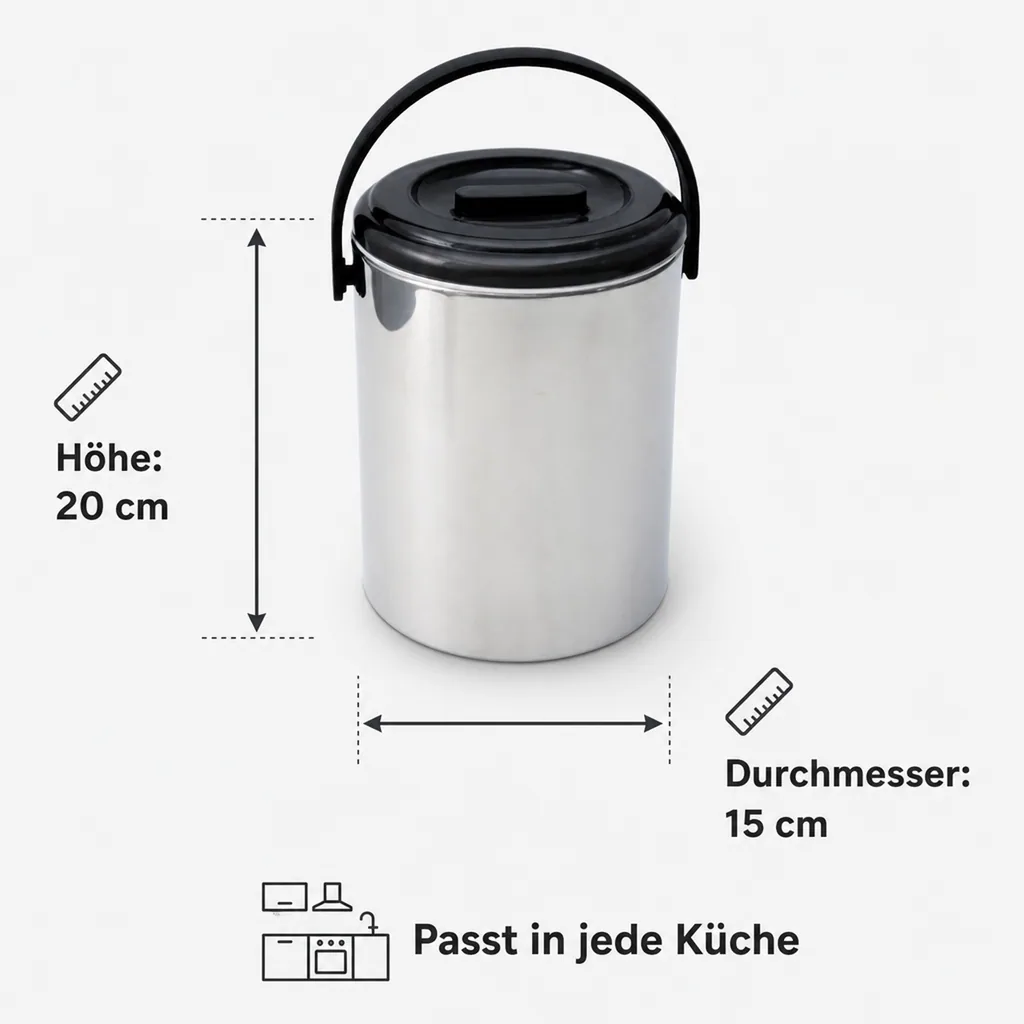 Eiswürfelbehälter Eiseimer Edelstahl 2,2L