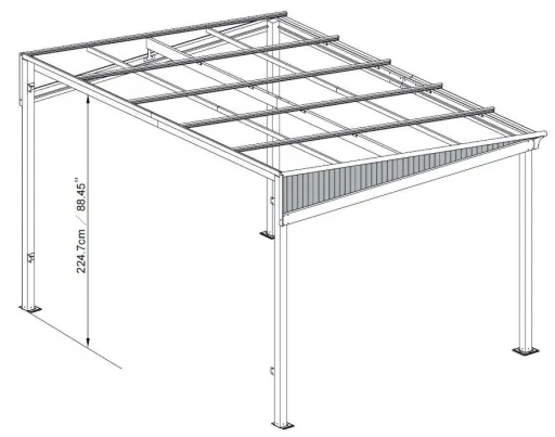 Sojag Terrassenüberdachung St. Barth 1014 423×298×240 cm Anthrazit – 8-mm-Doppelstegplatten & Schneelaststützen