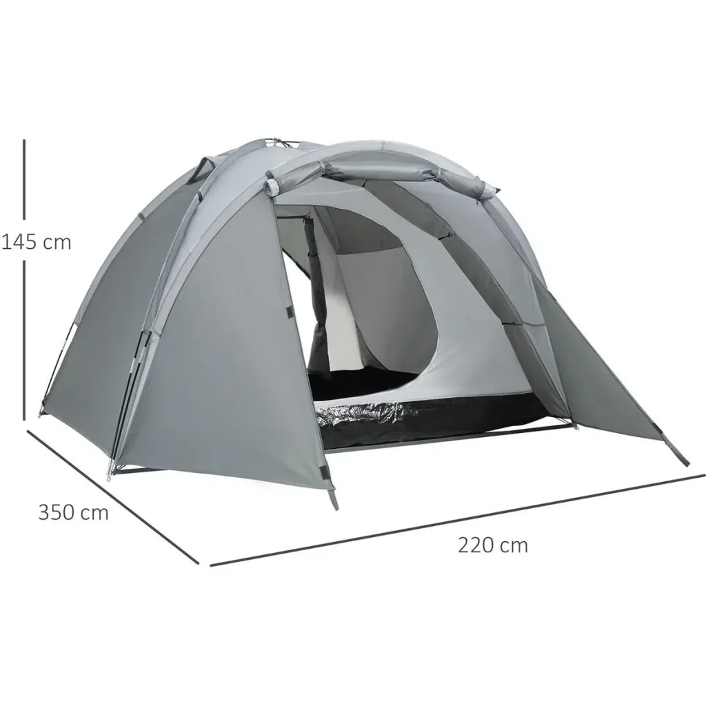 Campingzelt 2-3 Personen - Grau - 350 x 220 x 145 cm