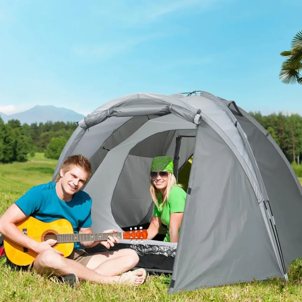 Campingzelt 2-3 Personen - Grau - 350 x 220 x 145 cm