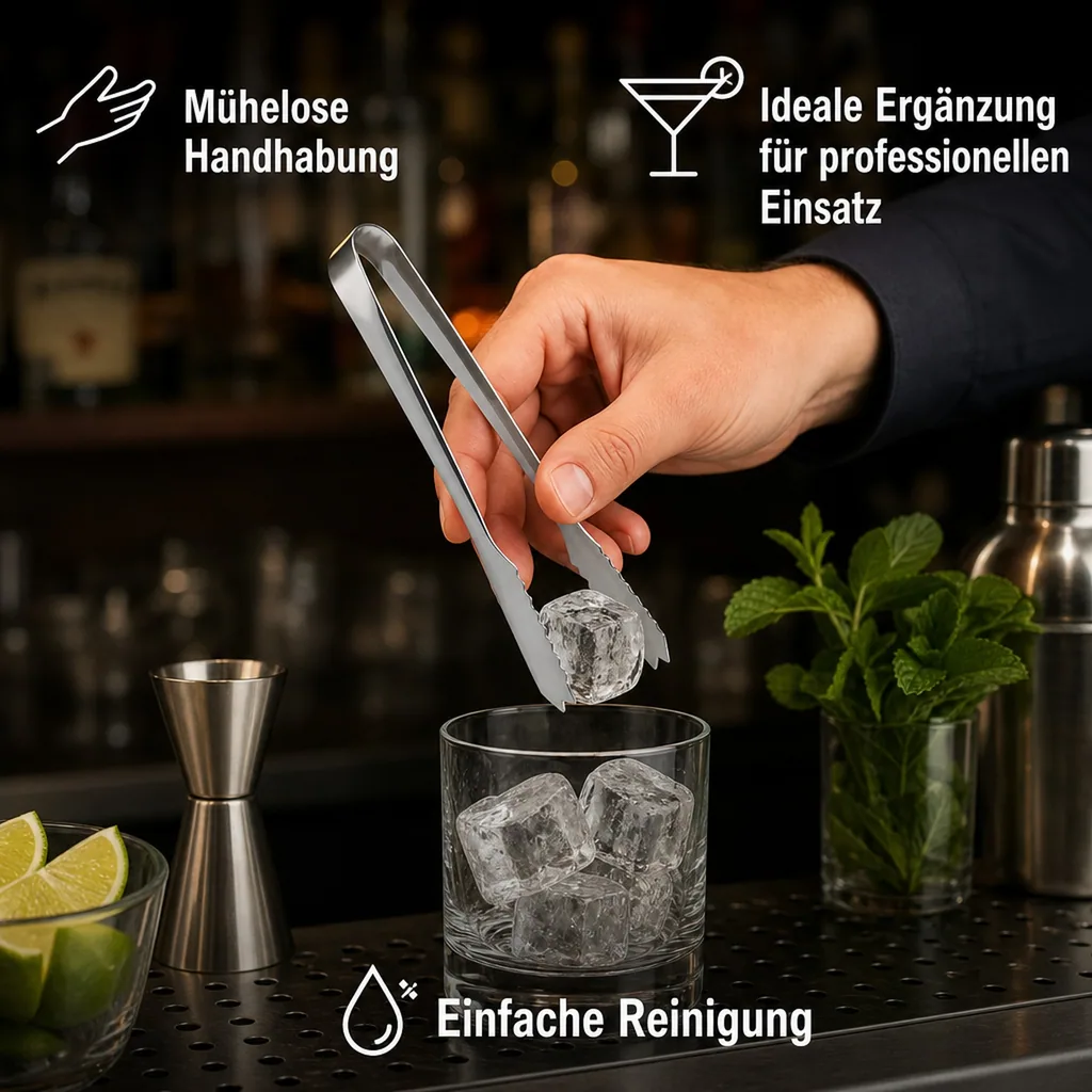 Eiswürfelzange 18 cm, Edelstahl
