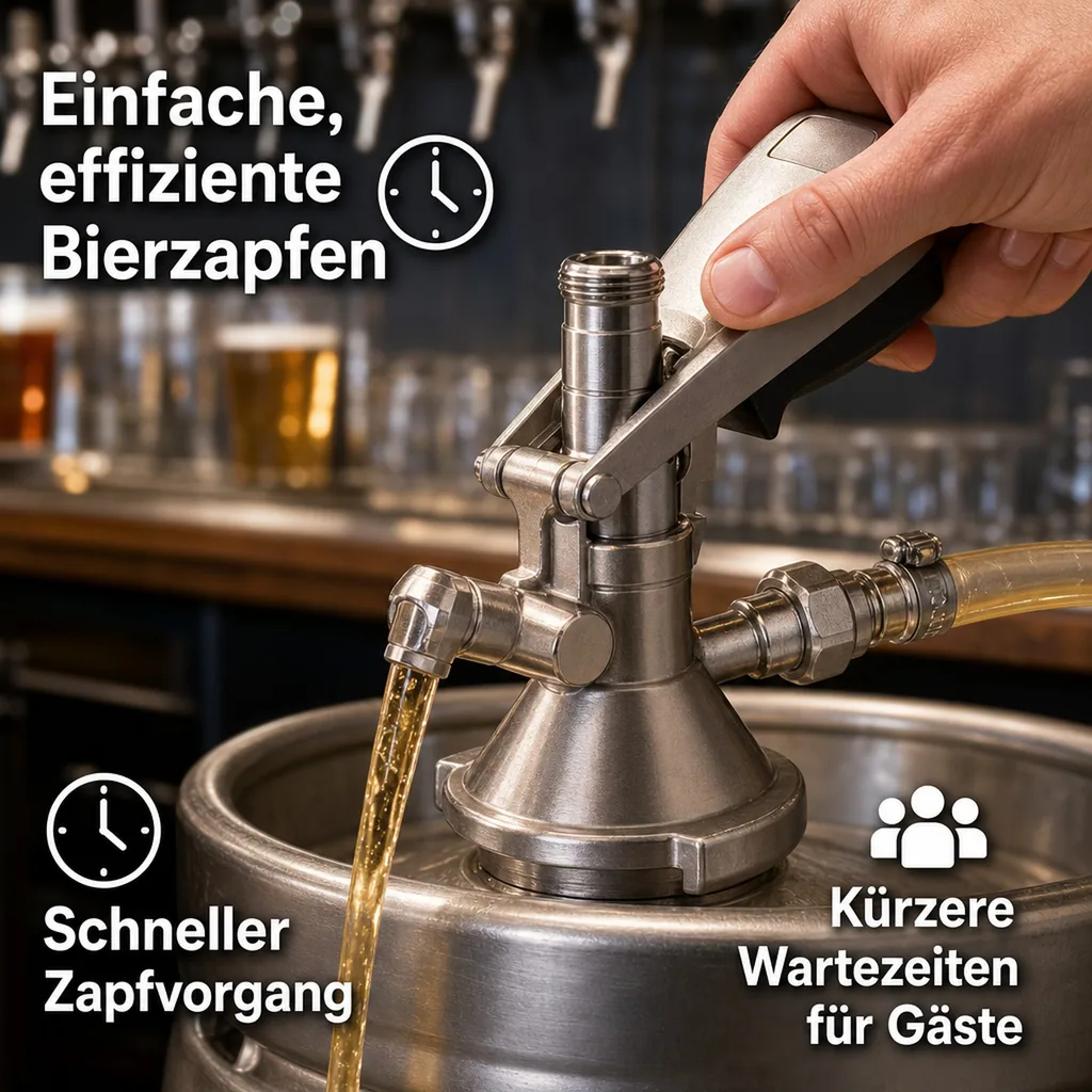Zapfkopf, Keg Verschluss, Kombi-Fitting, o. Ausgang (Kelleranstich) 2x 5/8"