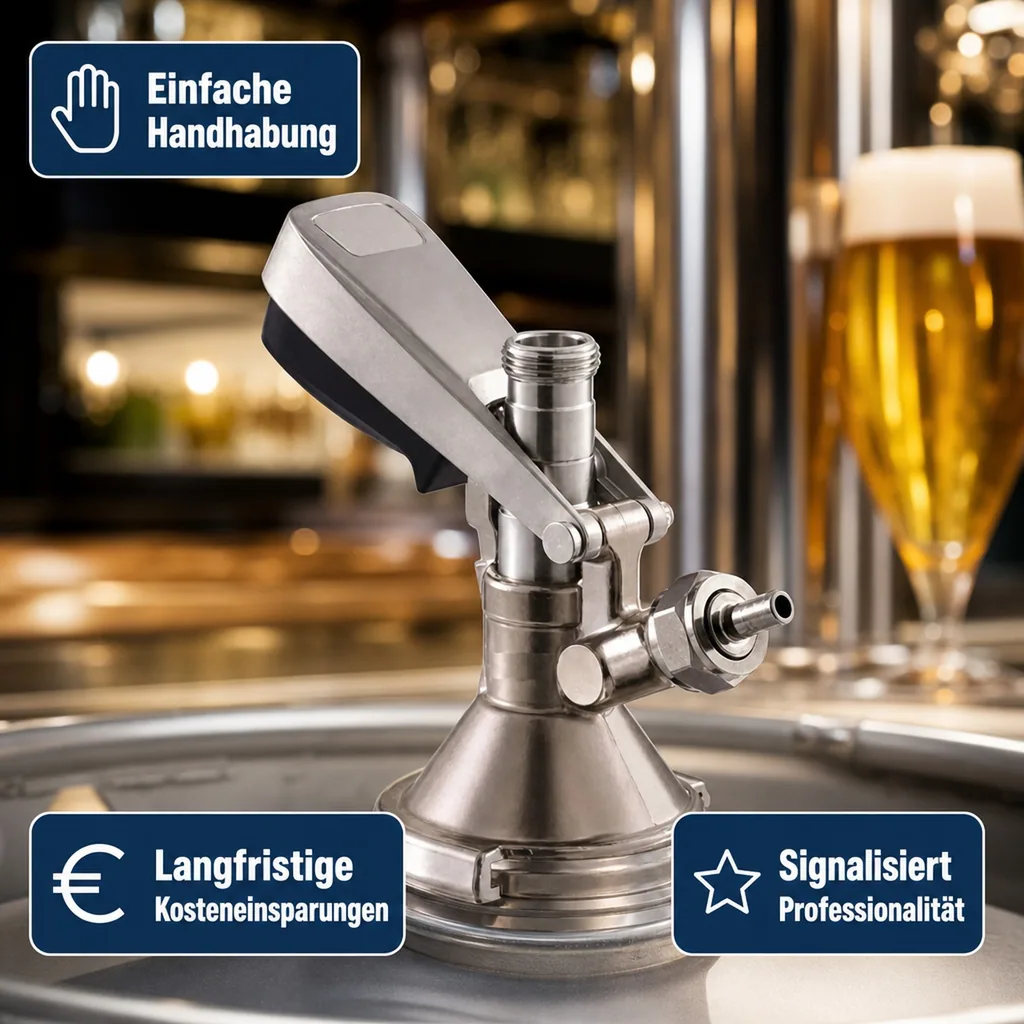 Zapfkopf, Keg Verschluss, Kombi-Fitting, o. Ausgang (Kelleranstich) 2x 5/8"