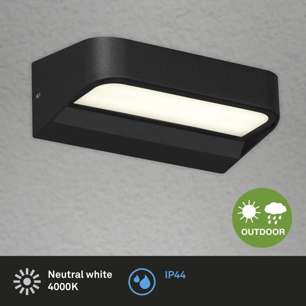 AHLEN LED Außenwandleuchte, Metall-Kunststoff / schwarz, IP44, 8 Watt, 900 lm, 4.000 K