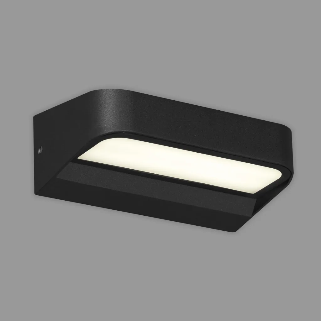 AHLEN LED Außenwandleuchte, Metall-Kunststoff / schwarz, IP44, 8 Watt, 900 lm, 4.000 K