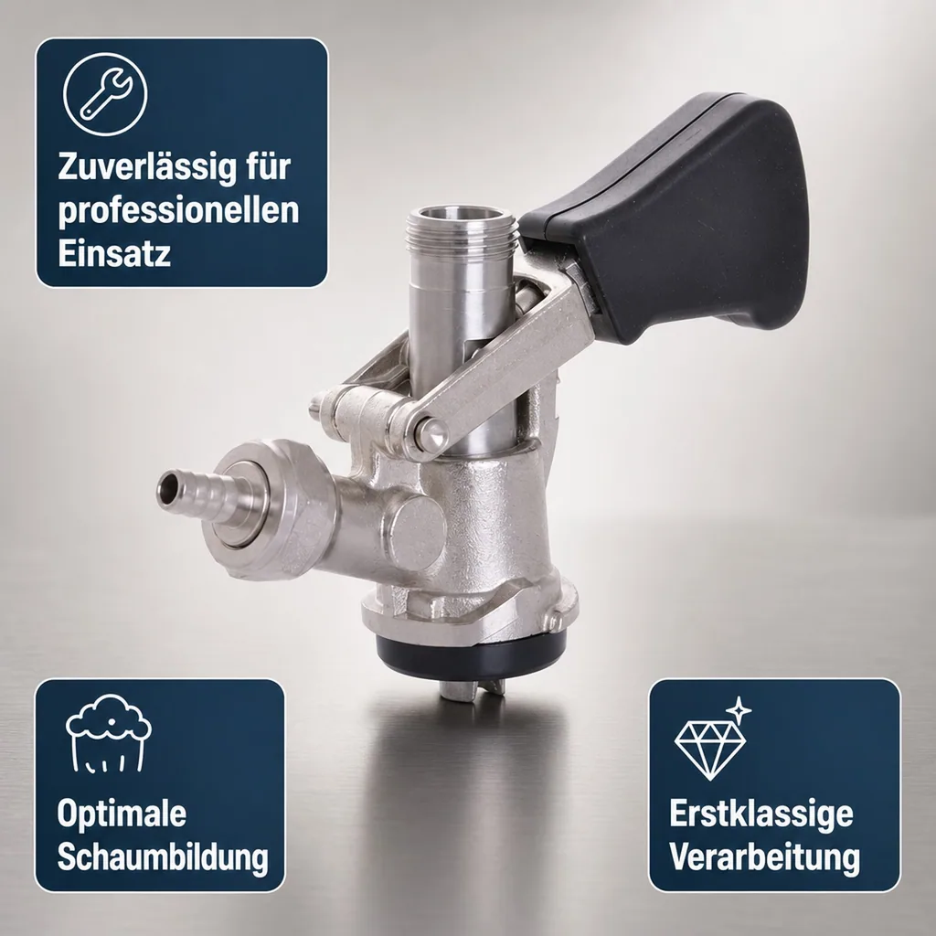 Zapfkopf, Keg Verschluss - Korb - Fitting, o. Ausgang (Kelleranstich) 2x 5/8"