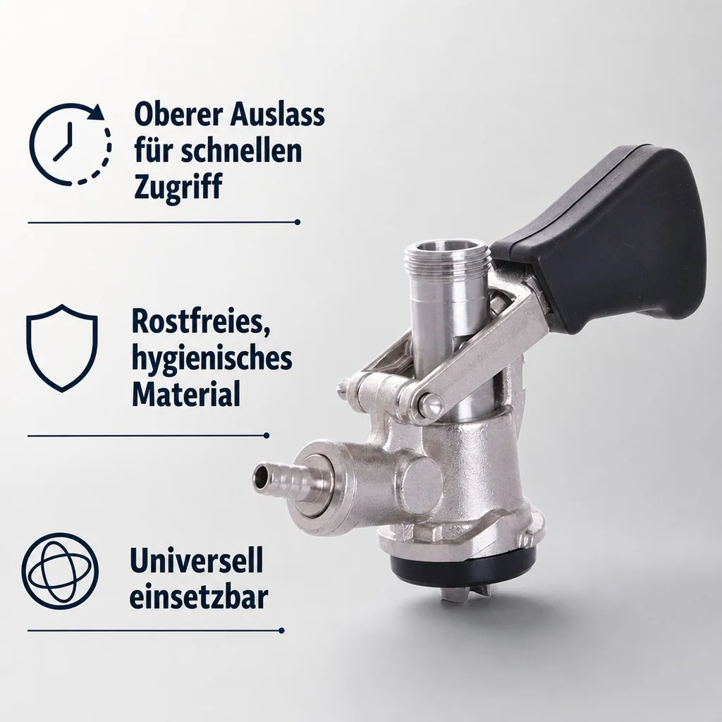 Zapfkopf, Keg Verschluss - Korb - Fitting, o. Ausgang (Kelleranstich) 2x 5/8"