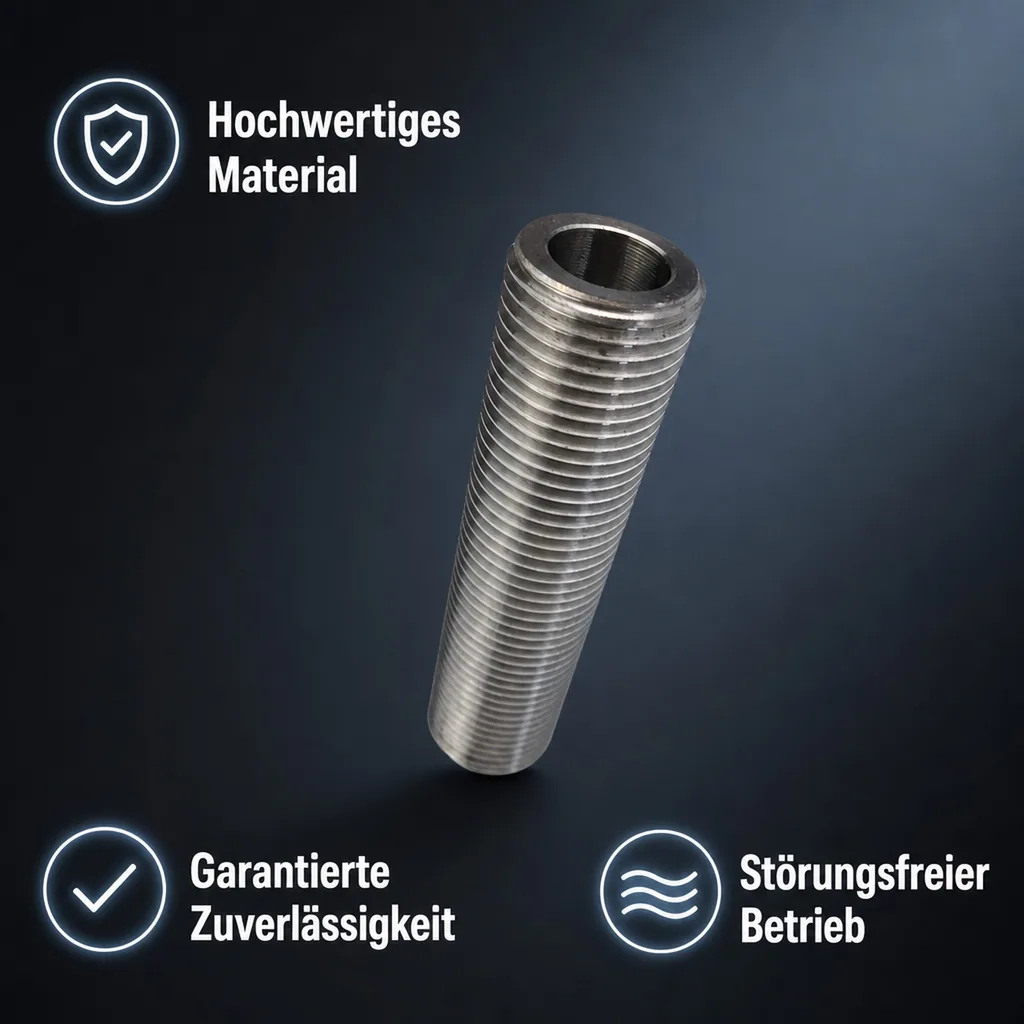 Durchgangsstutzen, Schankhahnstutzen für Zapfanlage, Bierzapfanlage 5/8"- Gewinde, 80mm
