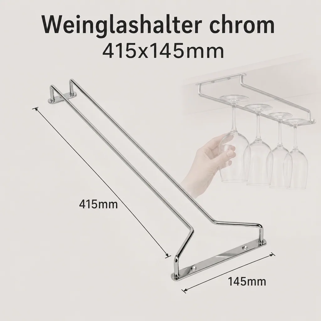 Weinglashalter chrom 415x145mm
