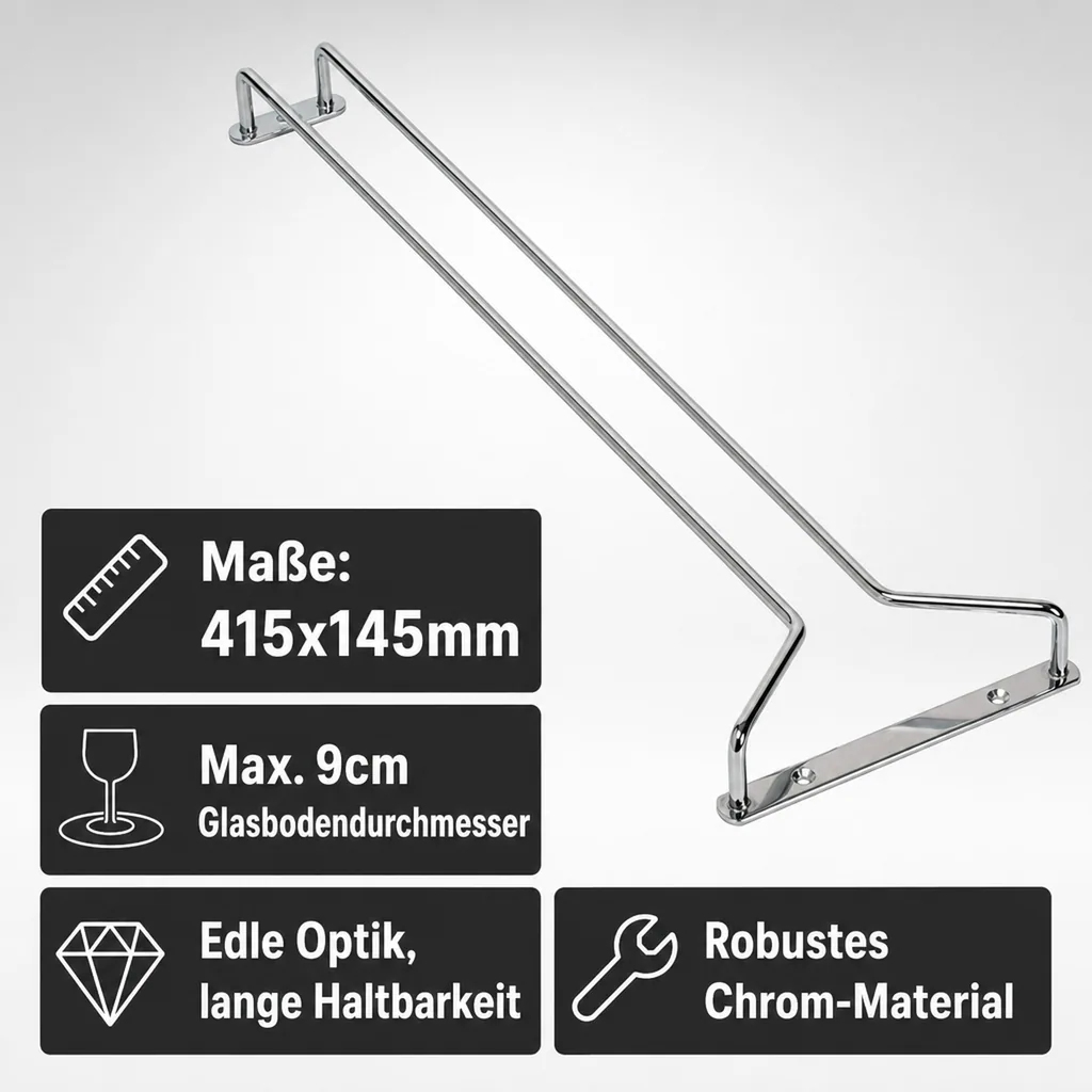 Weinglashalter chrom 415x145mm