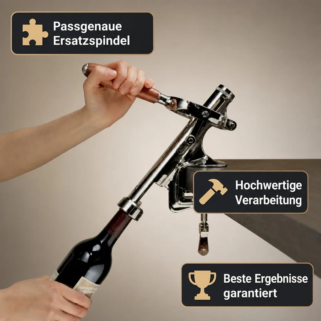 Ersatzspindel für Weinflaschenöffner / Weinflaschenentkorker - Langlebig & Präzise