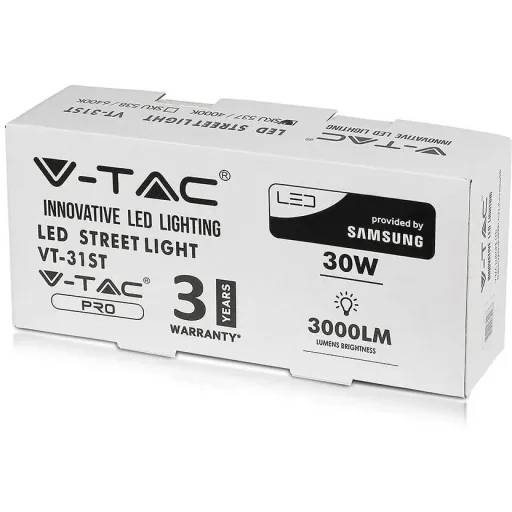 VT-31ST LED-Straßenbeleuchtung - 30W - 3000 Lumen - 4000K