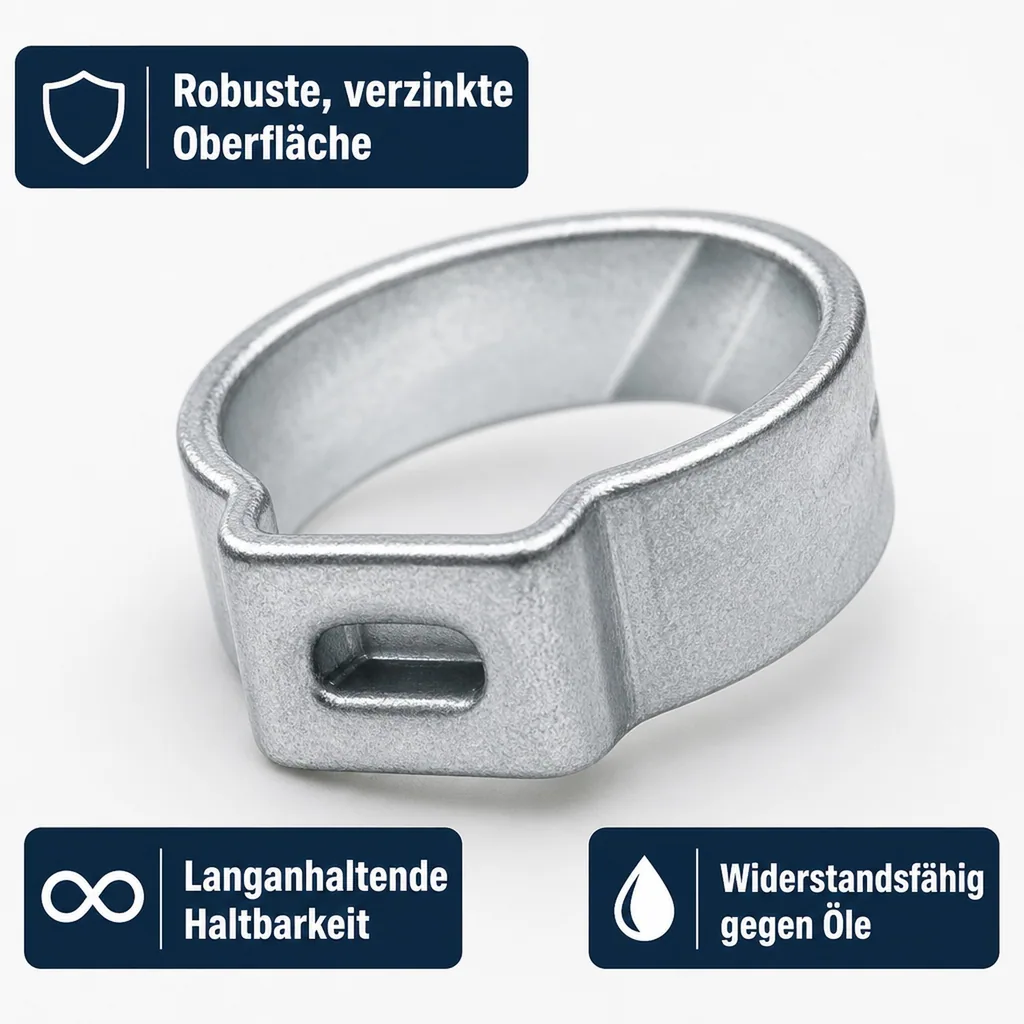 1-Ohr-Schlauchklemme für NW 4 mm, verzinkt