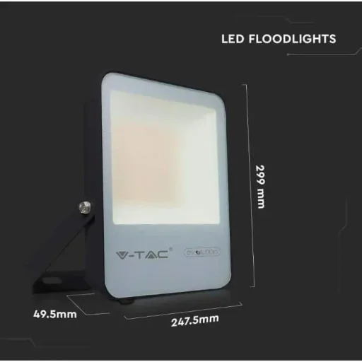 VT-100185 LED-Flutlicht - 100 W - 13700 Lm - 4000K - Schwarz - Extra effizient