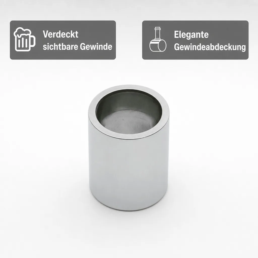 Distanzhülse, Abstandshalter, Abstandshülse - für Schankhahngewinde, 60 mm, Chrom