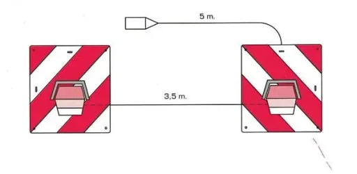 Warntafelsatz mit 2 Dreifunktionsleuchten, 2 St.