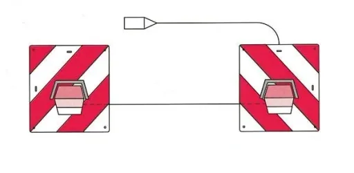 Warntafelsatz mit 2 Dreifunktionsleuchten, 2 St.