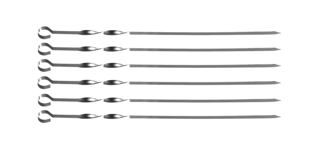 Flach Grillspieße XL, 6 er Set, Edelstahl