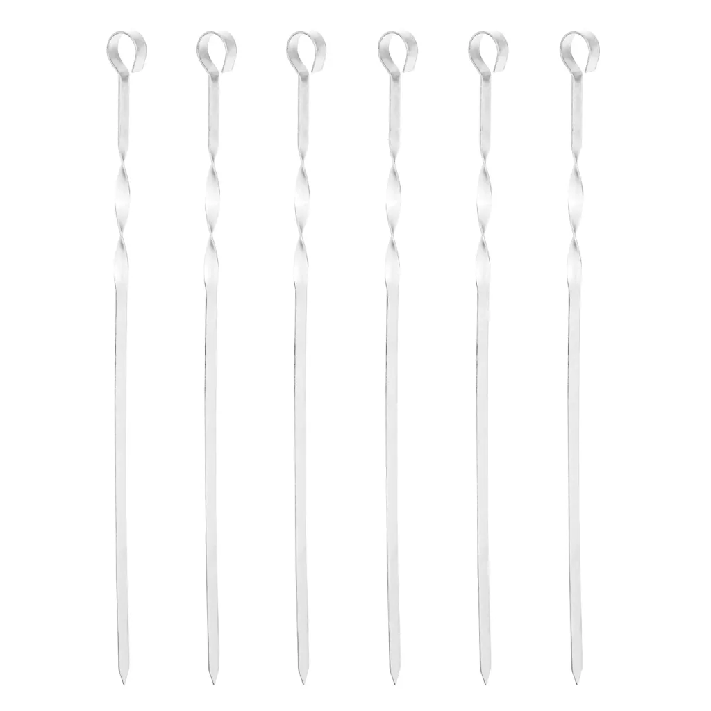 Flach Grillspieße XL, 6 er Set, Edelstahl