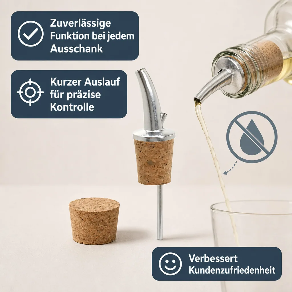 Ausgießer - Quick, Kurzer Auslauf - Präzise Dosierung & Tropfenfrei, Edelstahl