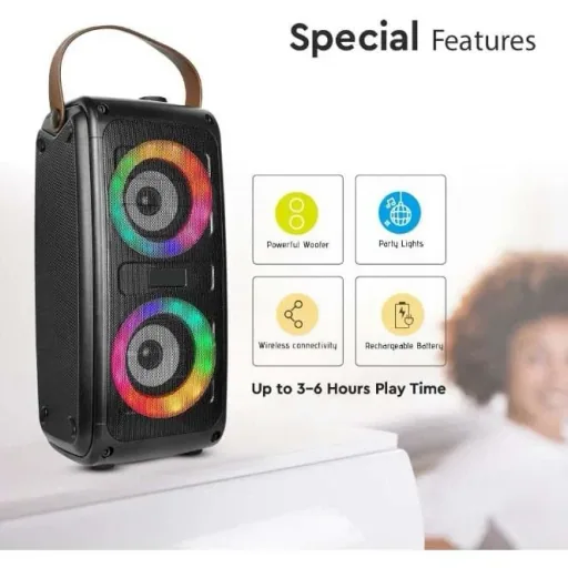 VT-6203-2 Mobiler Lautsprecher mit Bluetooth und RGB - 2x 10W