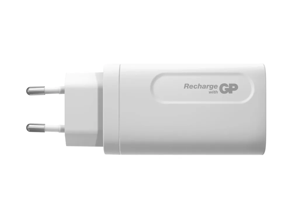 USB Schnellladeadapter mit 1 x USB-A und 2 x USB-C Anschluss inkl. Welt-Reiseadapter und USB-C Ladekabel, max. 65 Watt