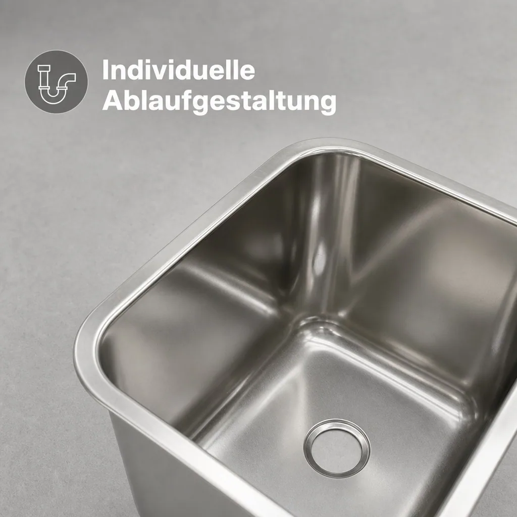 Spülbecken Gastronorm aus Edelstahl, 50x30x30 cm