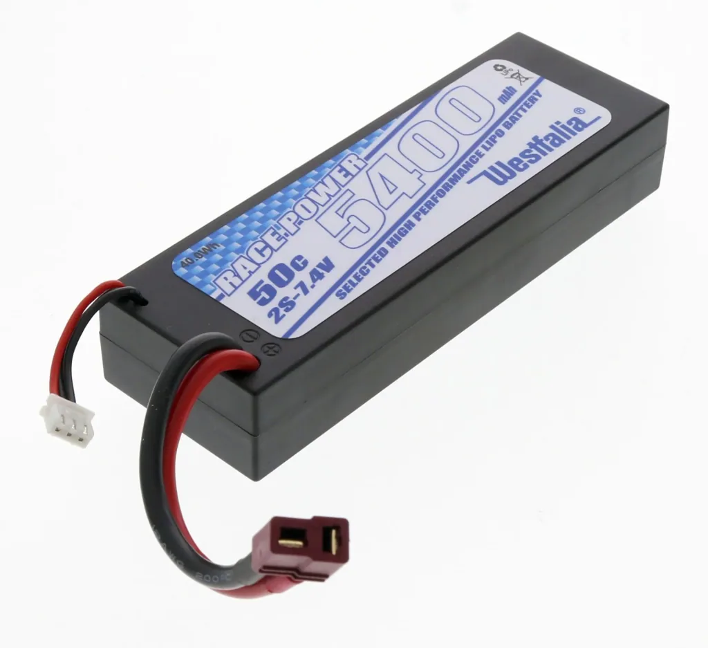 LiPo Akku Power Racing im Hardcase, 2S 7,4V, 5.400 mAh, 50C, T-Plug Stecker