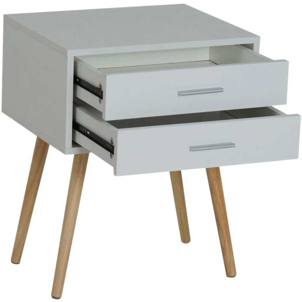 Nachttisch Nachtschrank Nachtkommode Konsole Beistelltisch 2 x Schublade Holz 48 x 40 x 60 cm