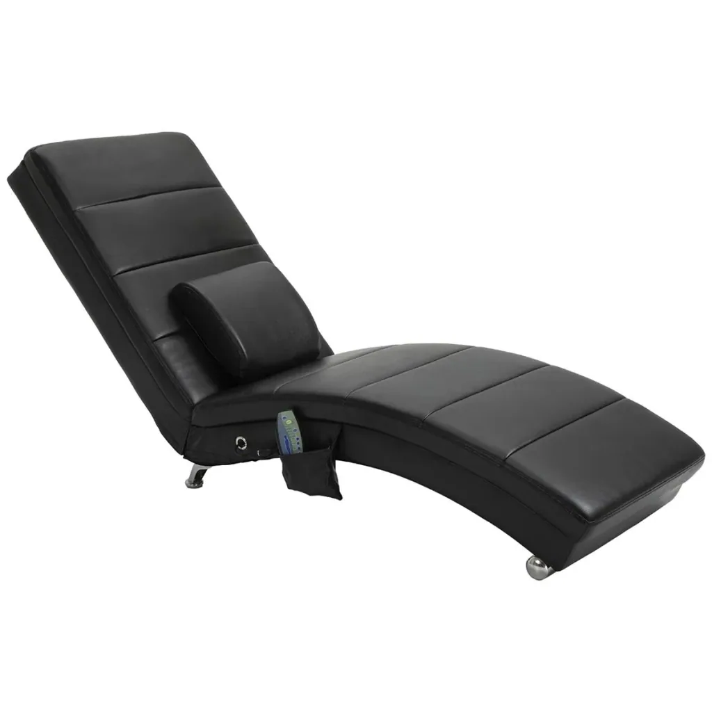 Fernsehsessel mit Zero-G Design, Lounge, Sessel, Liege, Kunstleder, MDF, Metall, Schaumstoff, Schwarz, 58 x 163 x 87 cm