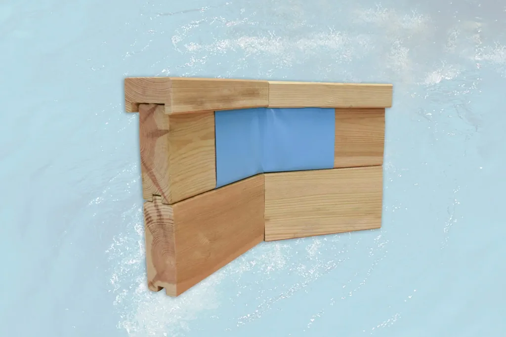 Massivholzpool 594, 714 x 376 x 116 cm, Sparset inkl. Sandfilteranlage und Technikraum