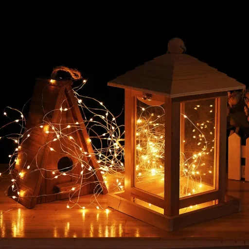 Silberdraht Weihnachten 200 LEDs Innen/Außen