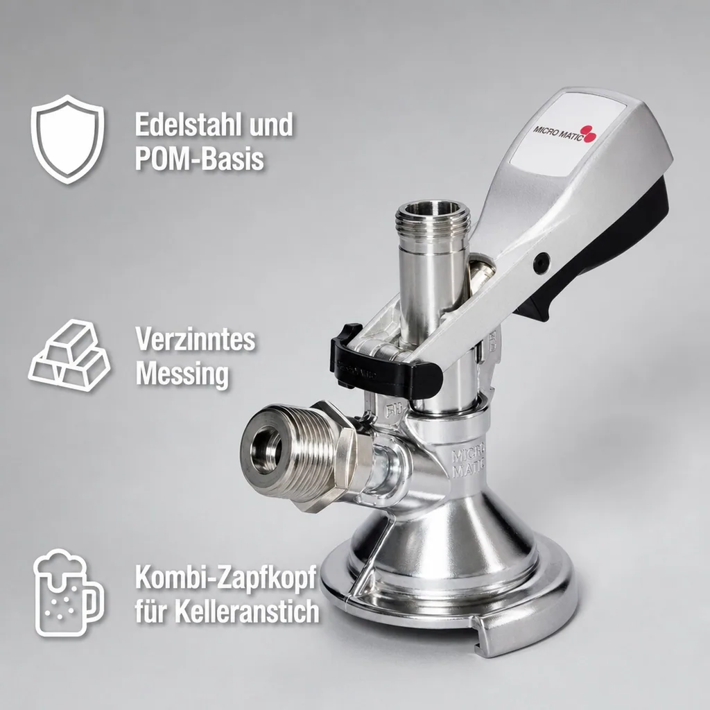 Kombi - Zapfkopf, Keg Anschluss - Micro-Matic, Kelleranstich