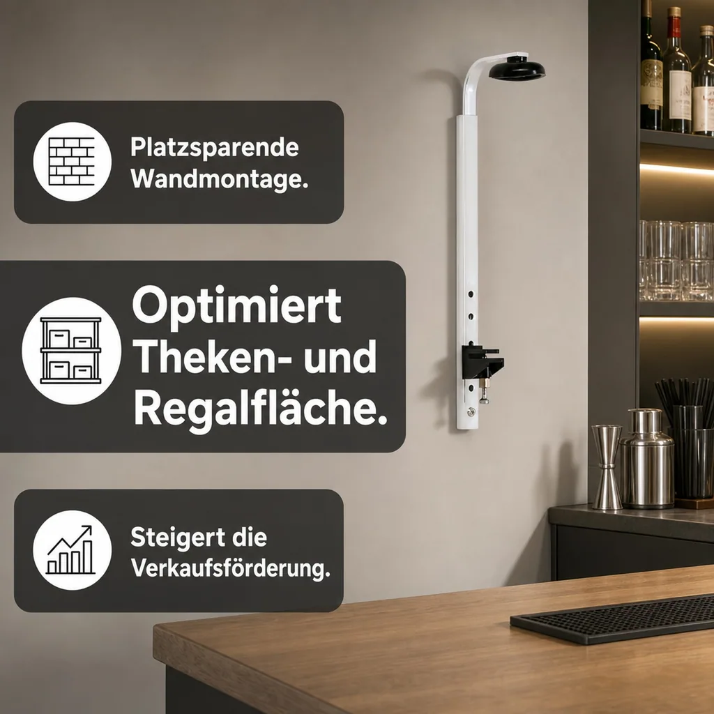 Barbutler für Spirituosenflaschen zur Wandbefestigung - Wandhalterung Flaschen