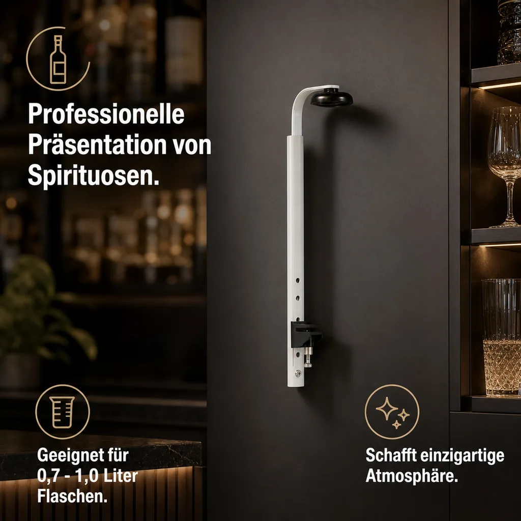 Barbutler für Spirituosenflaschen zur Wandbefestigung - Wandhalterung Flaschen