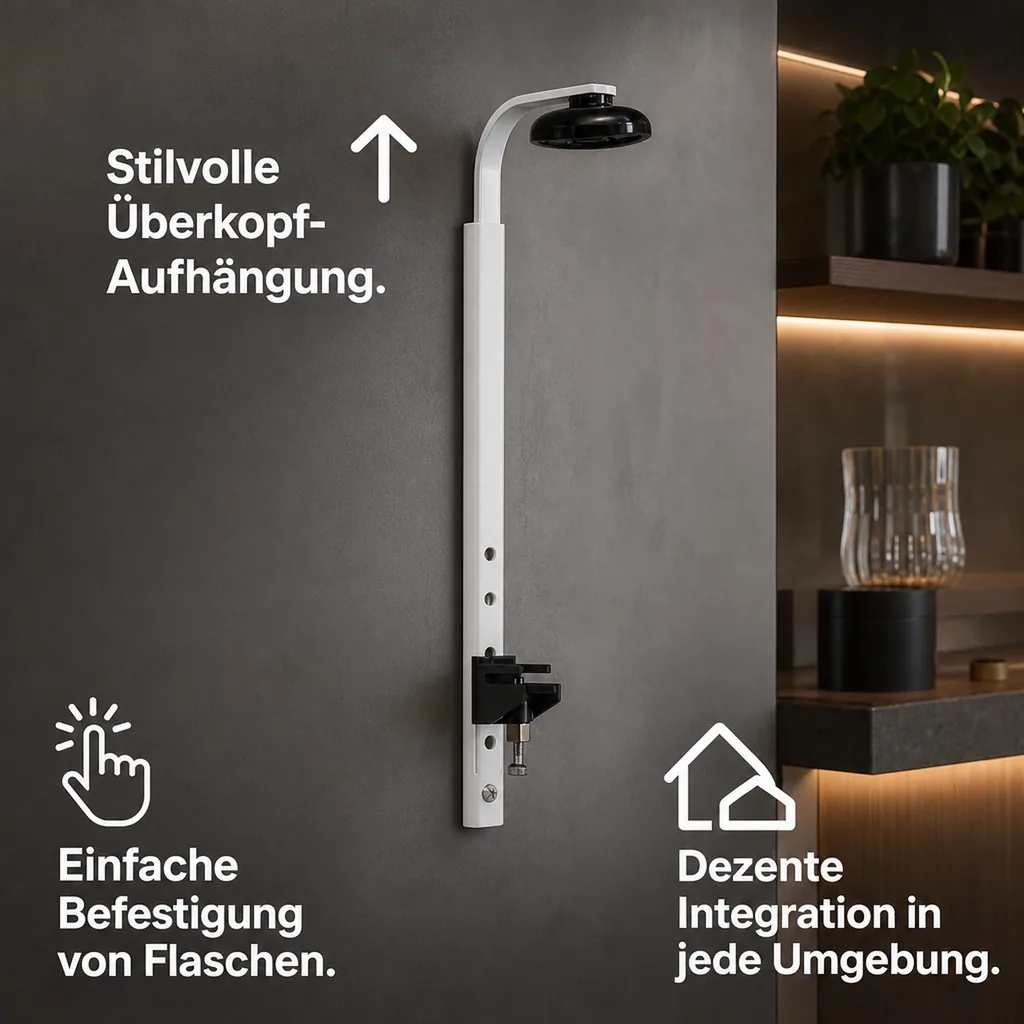 Barbutler für Spirituosenflaschen zur Wandbefestigung - Wandhalterung Flaschen