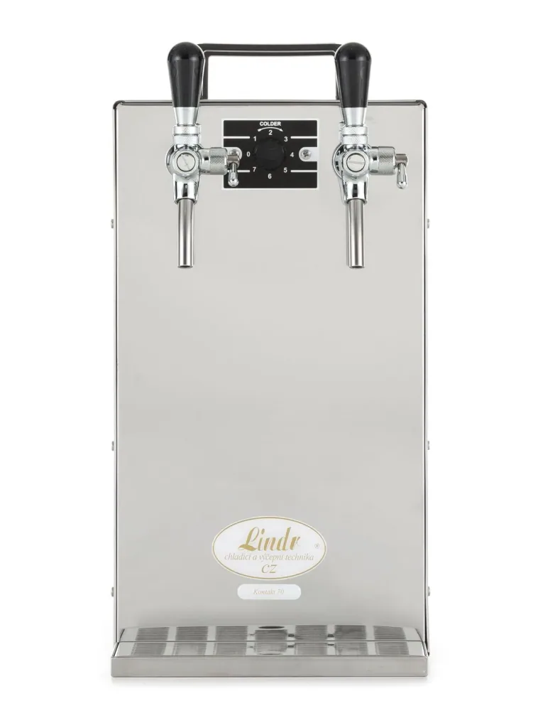 Zapfanlage, Bierzapfanlage Kontakt 70/K, 2-leitig Trockenkühlgerät aus Edelstahl, 90 Liter/h, mit Membranpumpe, Green Line