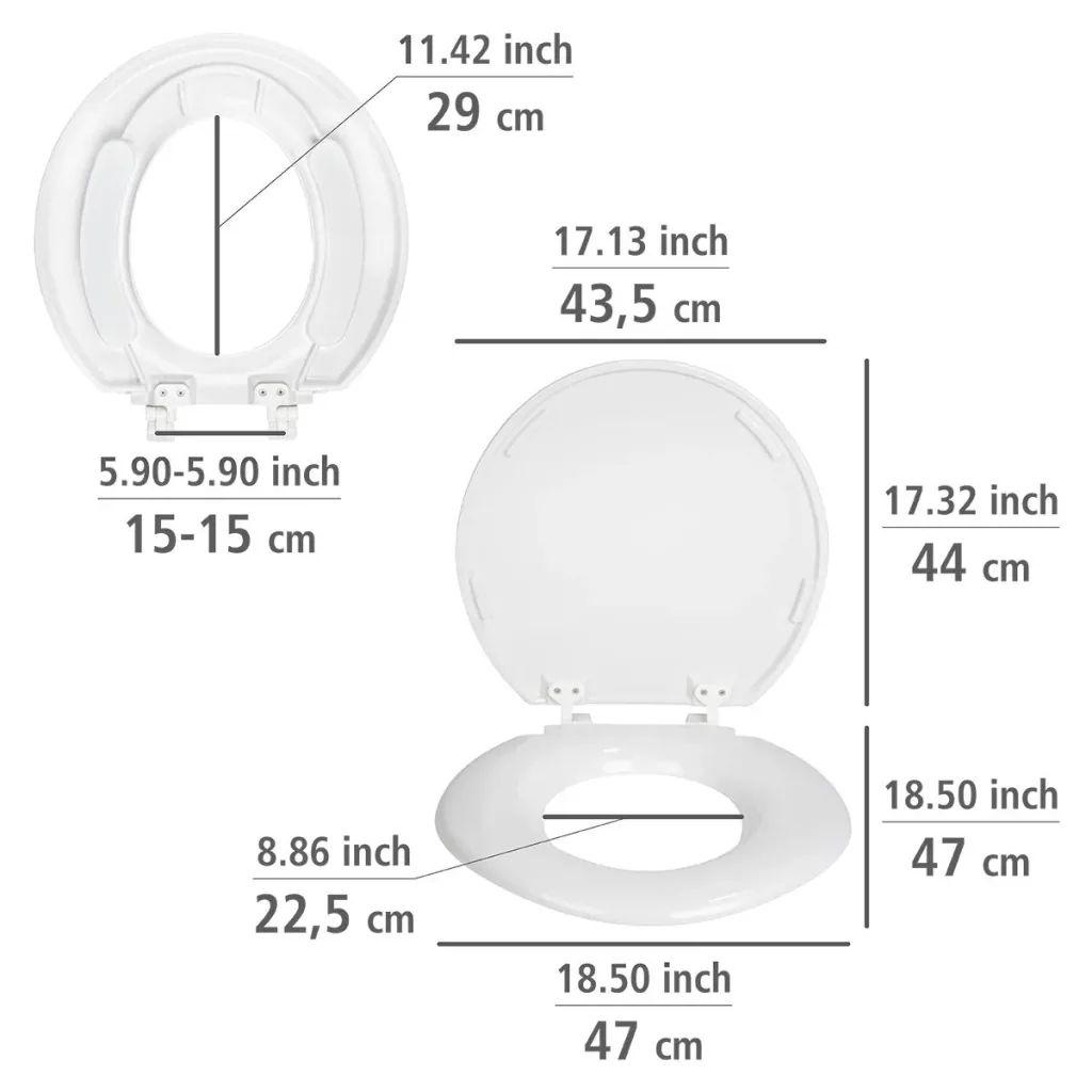 WC-Sitz Torino XXL, aus bruchsicherem Duroplast, belastbar bis 300 kg