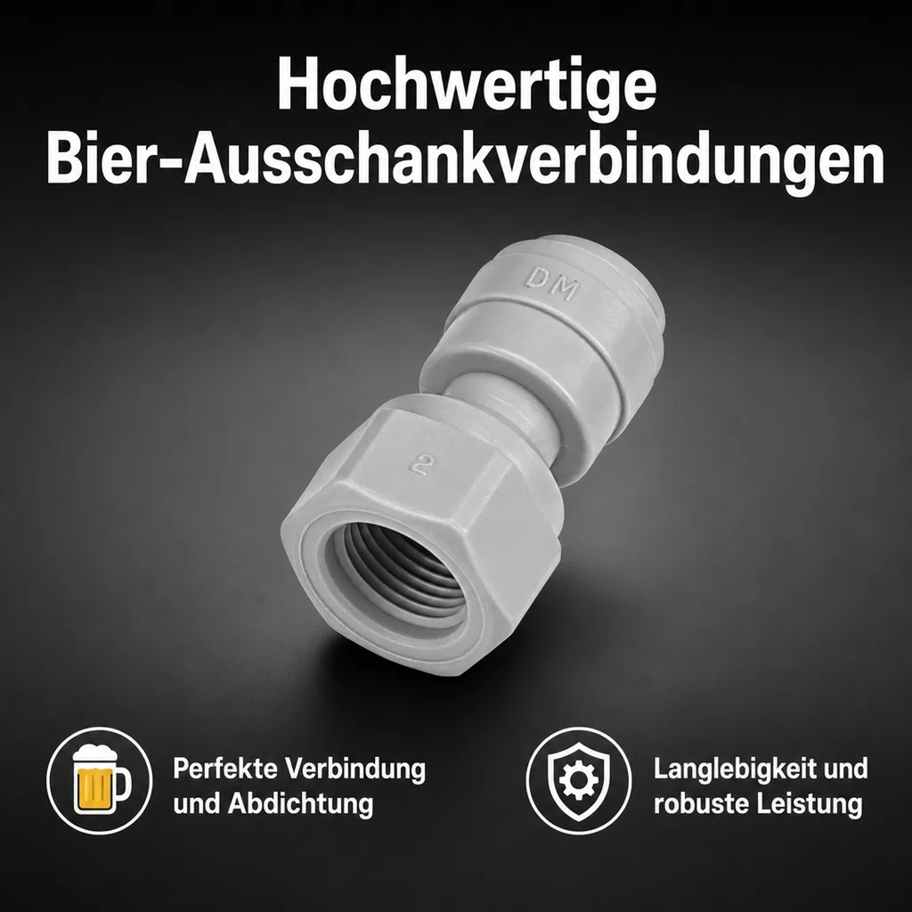 Aufschraubverbinder, Steckverbinder mit UN-Innengewinde: 3/8" Schlauch x 1/2-16 UN 