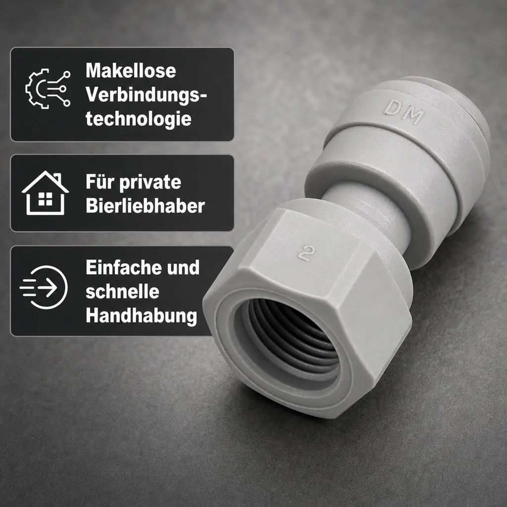Aufschraubverbinder, Steckverbinder mit UN-Innengewinde: 3/8" Schlauch x 1/2-16 UN 