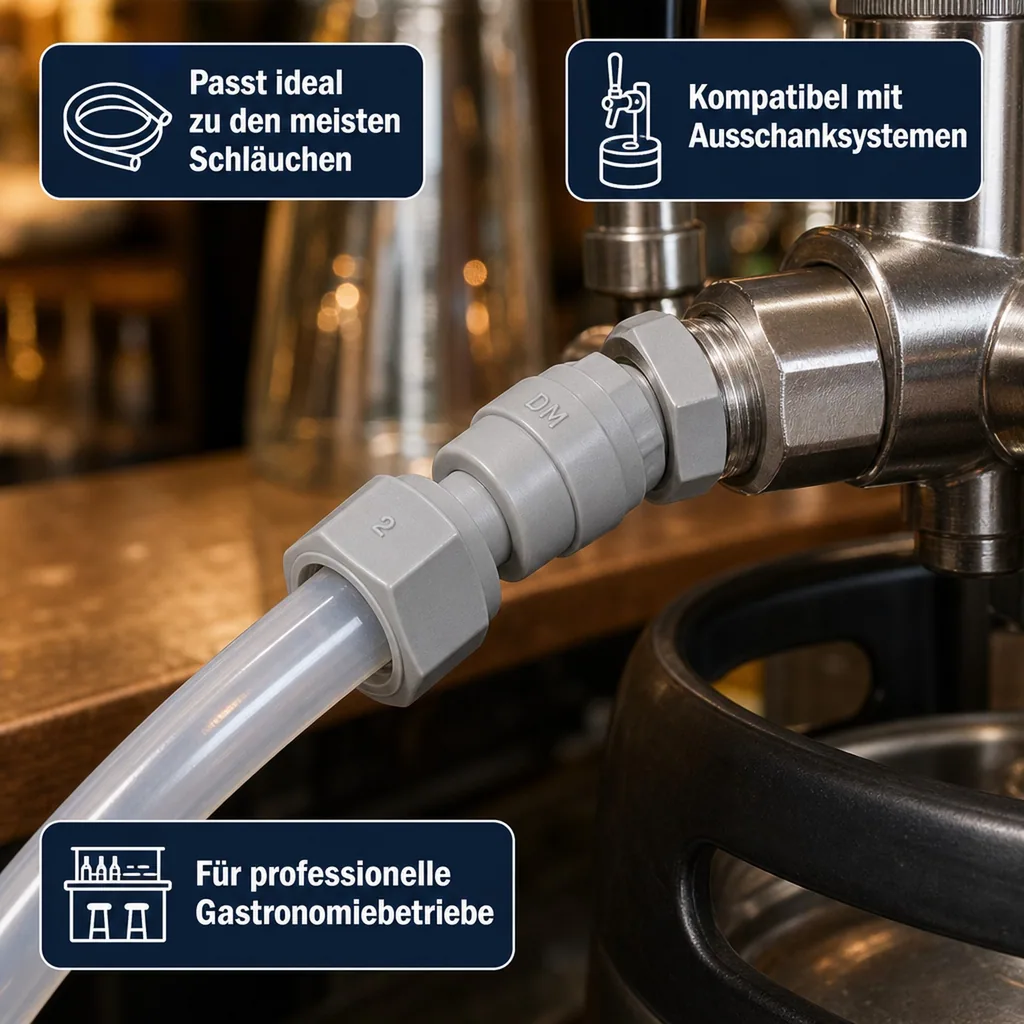 Aufschraubverbinder, Steckverbinder mit UN-Innengewinde: 3/8" Schlauch x 1/2-16 UN 