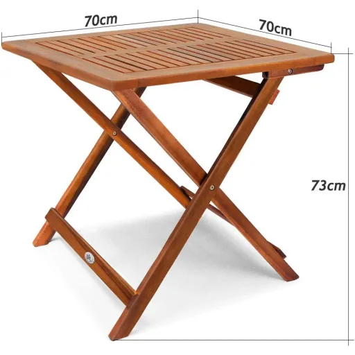 Akazienholz Beistelltisch 70x70x73cm klappbar
