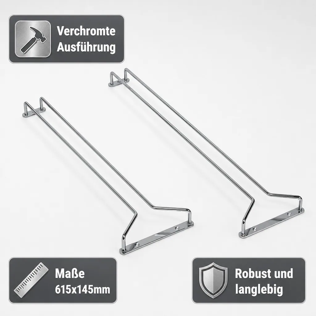 Weinglashalter chrom 615x145mm