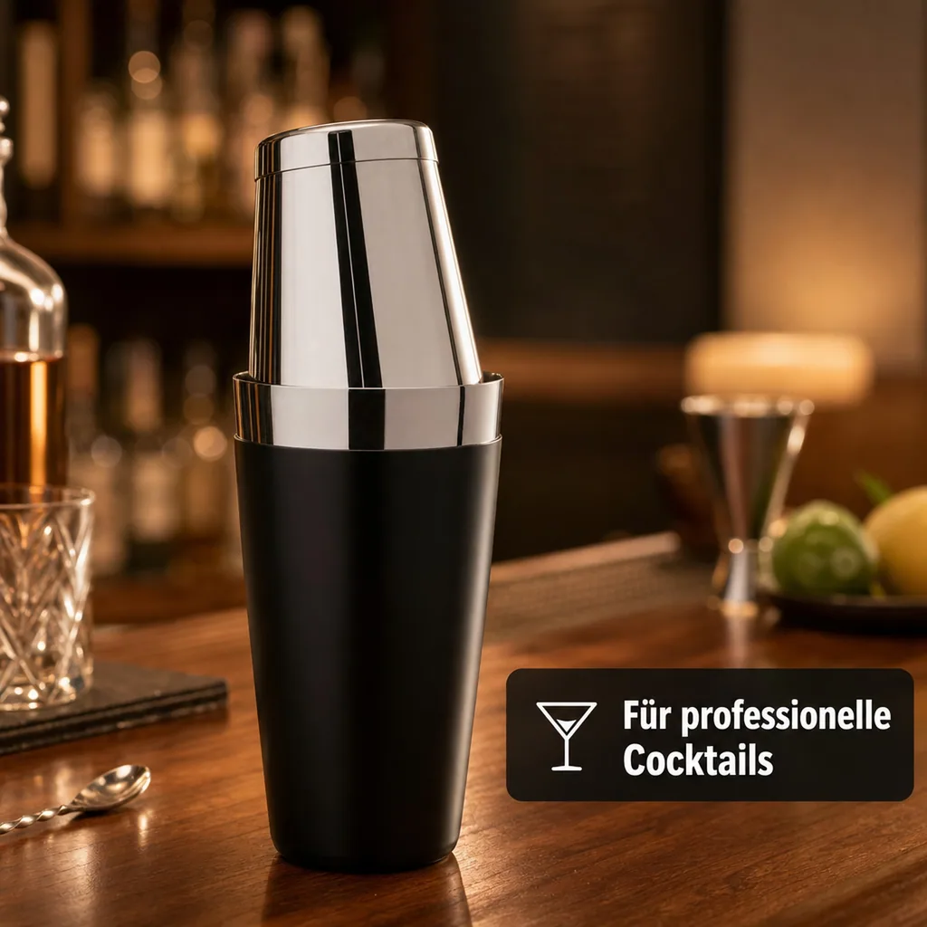 Cocktail shaker - TIN on TIN, 28oz./18oz. Edelstahl mit Vinyl-Kälteschutz