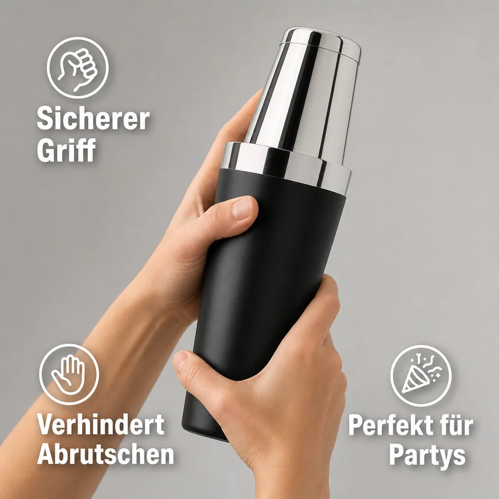 Cocktail shaker - TIN on TIN, 28oz./18oz. Edelstahl mit Vinyl-Kälteschutz