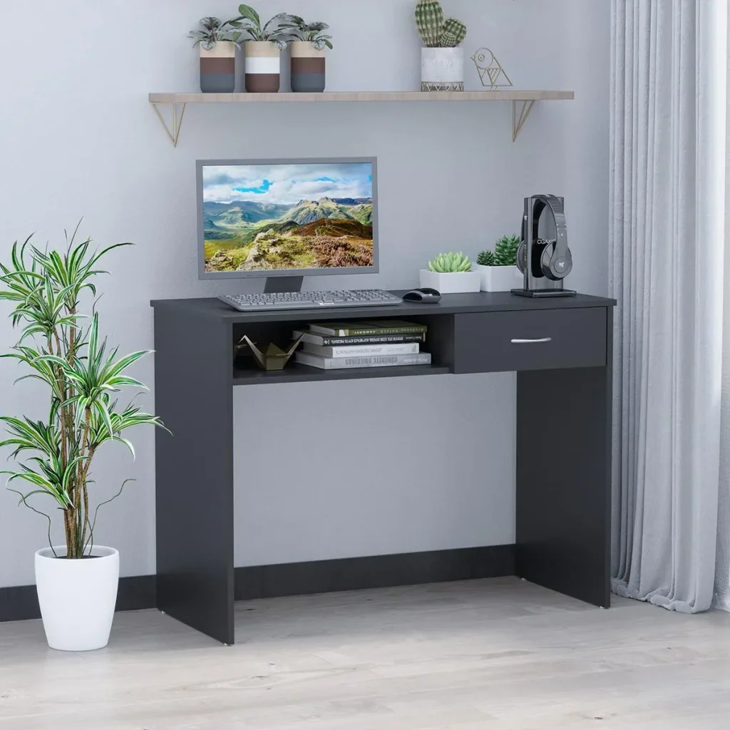 Schreibtisch mit Regal Schublade Computertisch Bürotisch Arbeitstisch großer Stauraum industrieller Stil E1-Spanplatte M