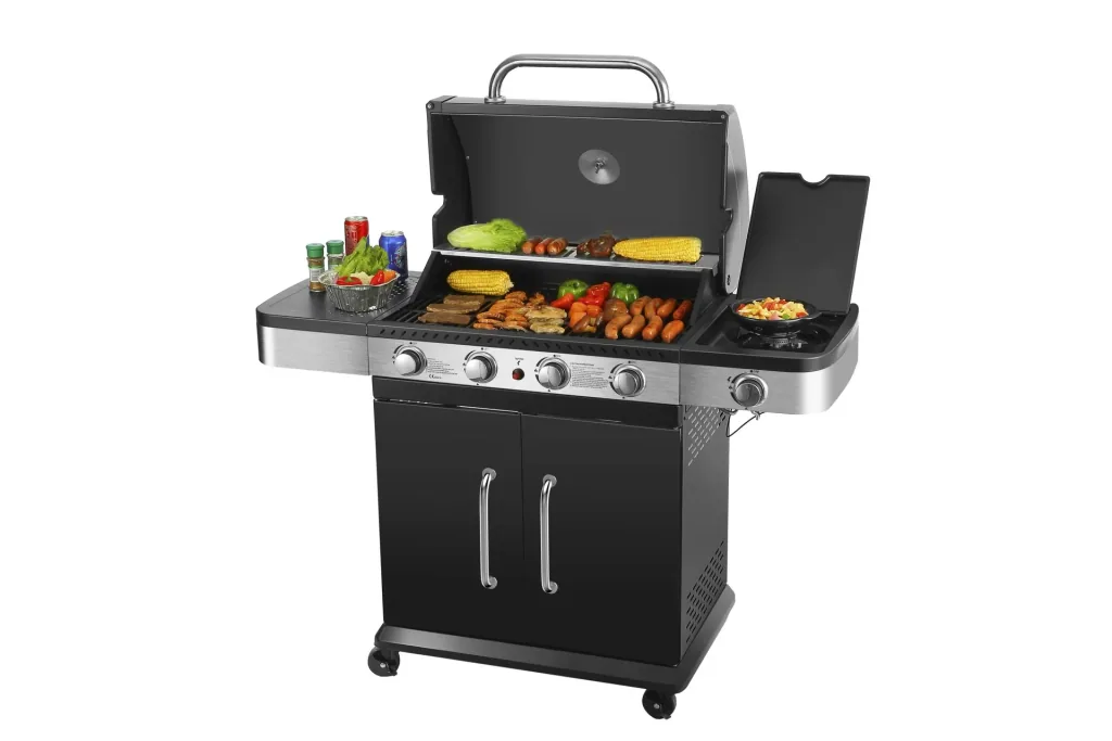 Gasgrill / Grillwagen Burlington 4 Hauptbrenner +1 Seitenbrenner, Grillfäche 70 x 42 cm