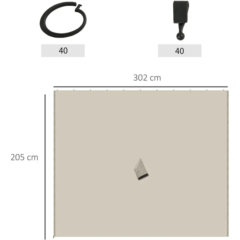4 Seitenteile für 3x3 m Pavillon m