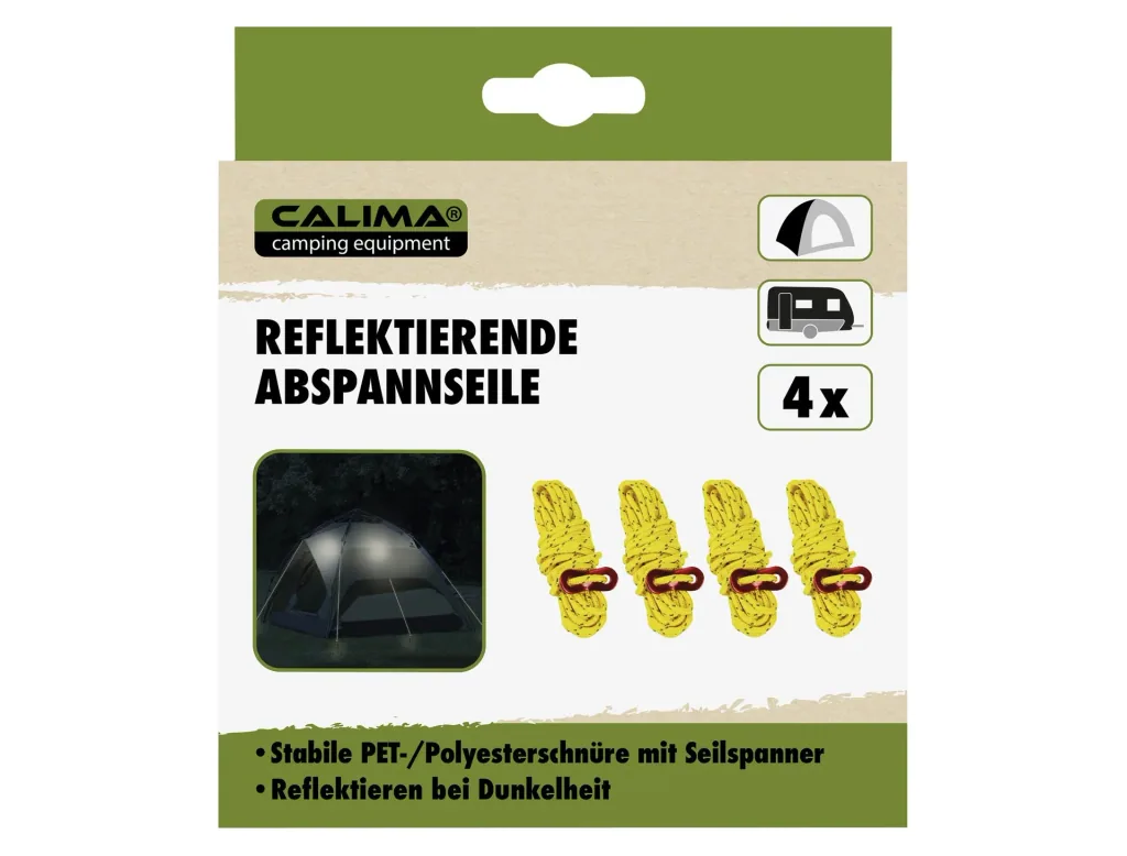 Abspannseile reflektierend, 4 mm, 4 m Länge, 4 Stück